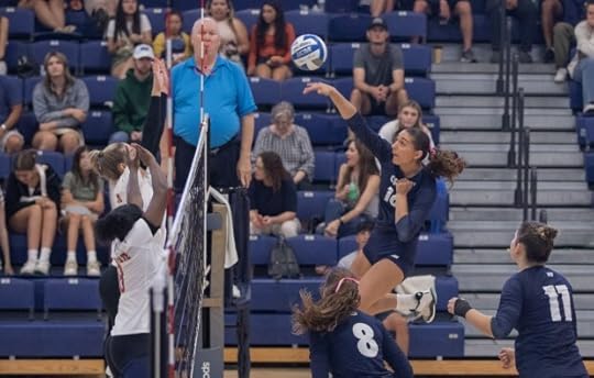 Mikayla Nolte is back as a disruptive force in the middle for CSUMB. (Photo by Katie Tozier, CSUMB)