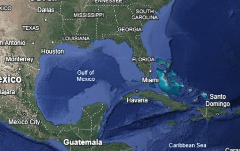 gulf of mexico shown on Google earth map, about to change to gulf of america
