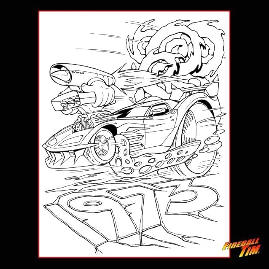 Fireball Tim Garage Automotive Pop Culture Art