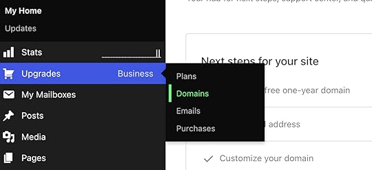 Where to find Domains in the Admin panel.
