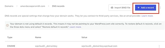 Where to click Add a Record.