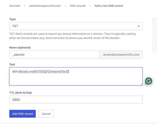 Changing the record type.