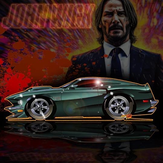 John Wick Fireball Tim Garage Automotive Pop Culture Art