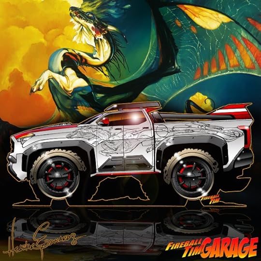 Fireball Tim Garage Automotive Pop Culture Art