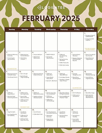 blogilates february 2025 workout calendar