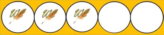 Three circles with quills in them.
