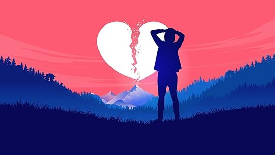 A person standing in front of a broken heartDescription automatically generated