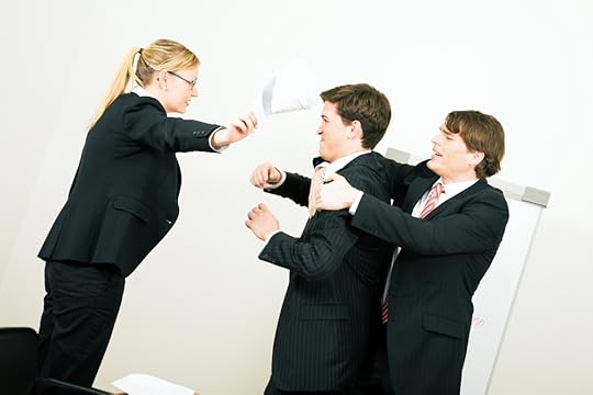 person trying to break up a fight