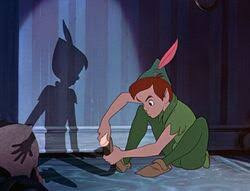 Peter Pan reattaching his shadow