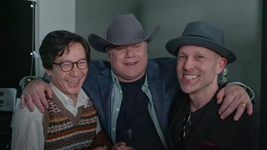 Original Goonies Key Huy Quan, Sean Astin, and Jeff Cohen reunite on the set of Love Hurts.