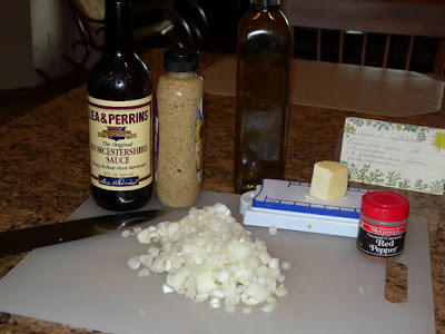 recipe card and ingredients for an all purpose sauce