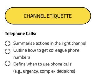 Channel etiquette internal communications