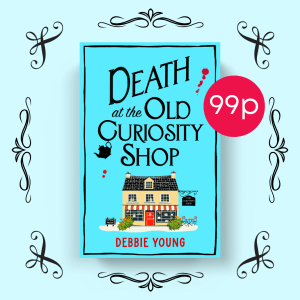 image of cover of Death at the Old Curiosity Shop with 99p special offer badge