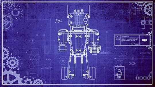 futuristic robot blueprint representing artificial intelligence AI from LEGO
