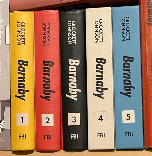 The spines of all 5 Fantagraphics Barnaby books