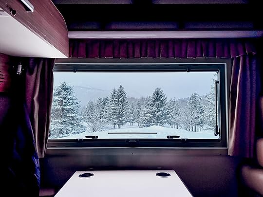Japan ski trip - view from campervan