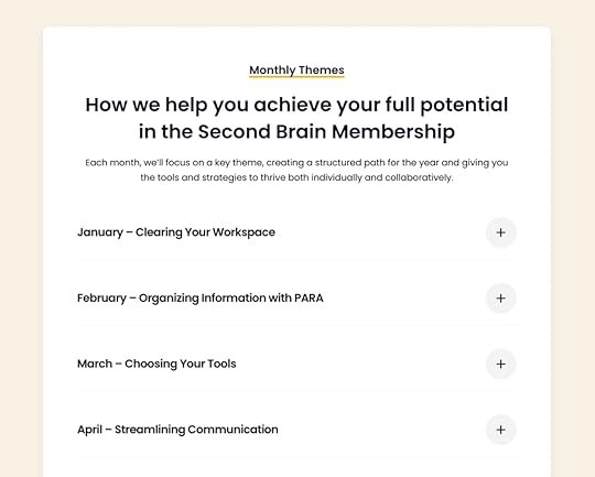 Second Brain Membership Curriculum