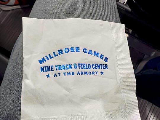 White napkin that says MILROSE GAMES in blue.jpg