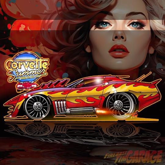 Corvette Summer Fireball Tim Garage Automotive Pop Culture Art