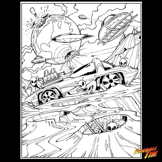 Fireball Tim Garage Automotive Pop Culture Art