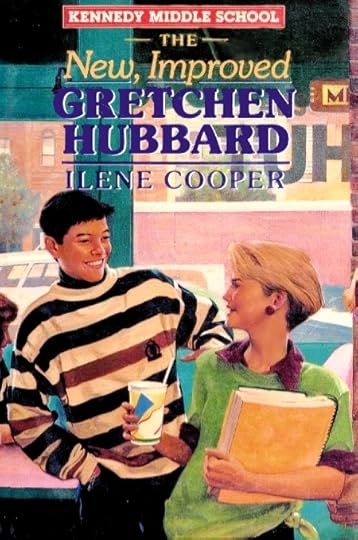 Illustrated book cover shows a smiling adolescent girl looking over her shoulder at a smiling teenaged boy getting her attention