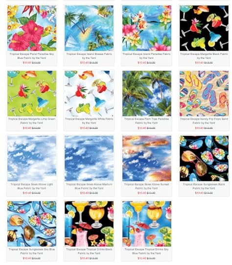 Tropical Escape Fabric Collection by Greta Lynn for Kanvas Studio for Benartex Designer Fabrics available at ShopNZP.com