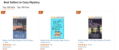 screenshot of top 3 cosy mystery in UK