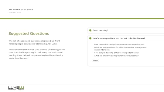 Ask LukeW usability study results: suggested questions