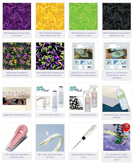 Mardi Gras Fabrics available at Nancy Zieman Productions at ShopNZP.com