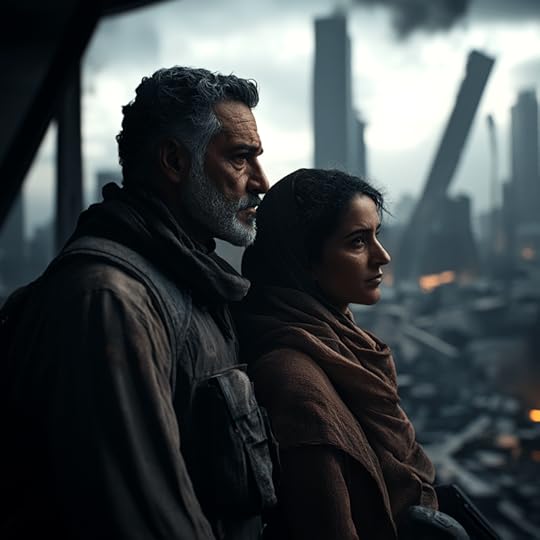 a dystopian science fiction scene