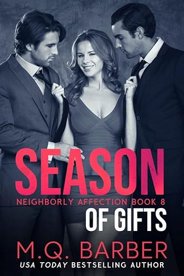 Book cover in moody silver and red for Season of Gifts: Neighborly Affection Book 8 by M.Q. Barber