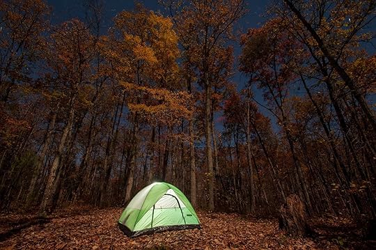 red rocks kentucky - tent at night