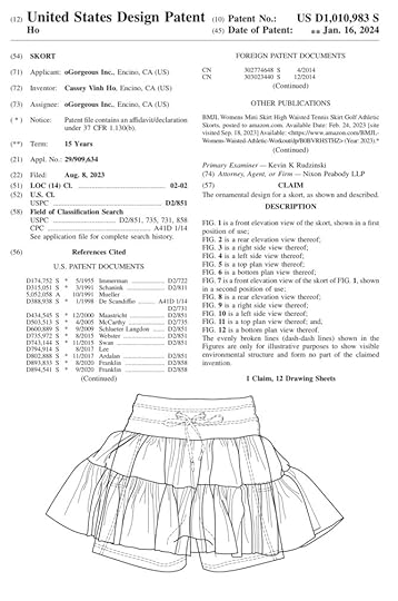 popflex pirouette skort design patent