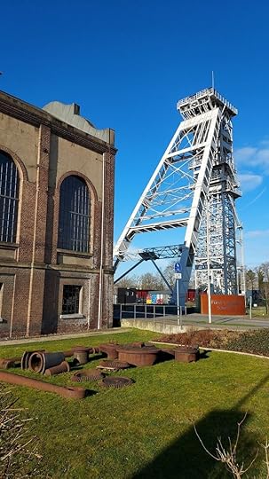 Fürst Leopold mine building, mineshaft elevator tower and mine pump.