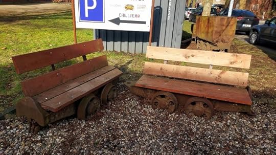 Mine cart benches at the Fürst Leopold mine in Dorsten