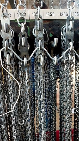 Numbered chains in the washing hall of the Fürst Leopold mine in Dorsten