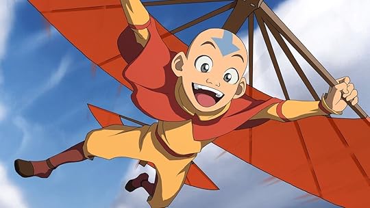 Aang gliding in Avatar: The Last Airbender.