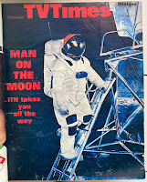Cover of TV Times for week of 19-25 July 1969, showing an astronaut on the ladder of a lunar module