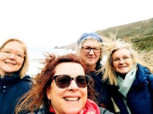 photo of Karen Inglis, Liza Perrat, Debbie Young and Lorna Fergusson in Cornwall