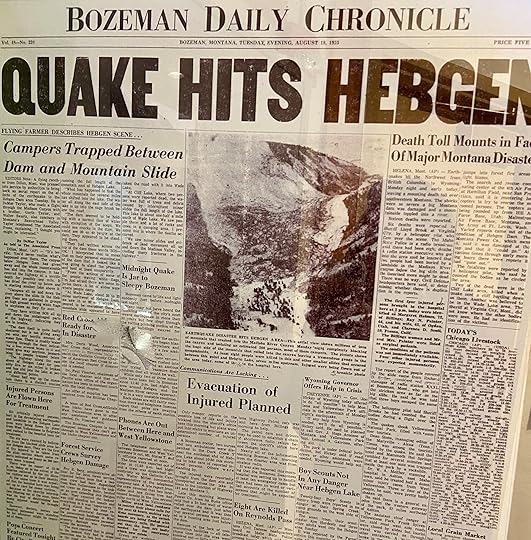 newspaper report of Hebgen Lake Earthquake