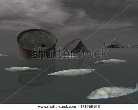 stock-photo-dead-fishes-and-oil-tank-in-polluted-ocean-near-tanker-wreck-by-dark-night-171956198