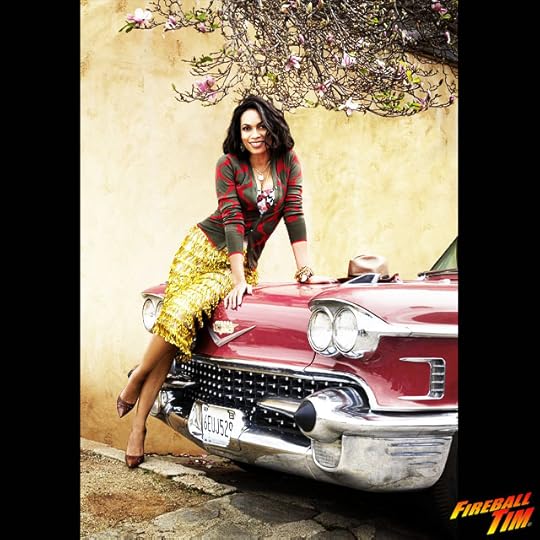 Rosario Dawson Automotive Pop Culture Art by Fireball Tim Garage