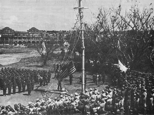 US troops raise the flag on Corregidor in the Philippines, 2 March 1945 (US Army Center of Military History)