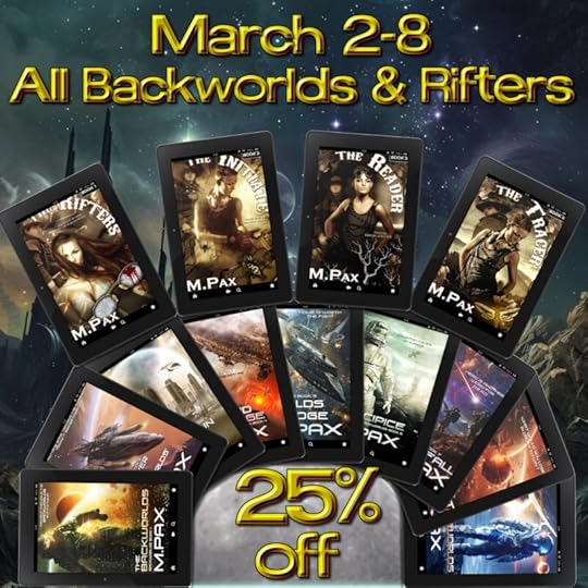 covers of Rifters and Backworlds series by M. Pax