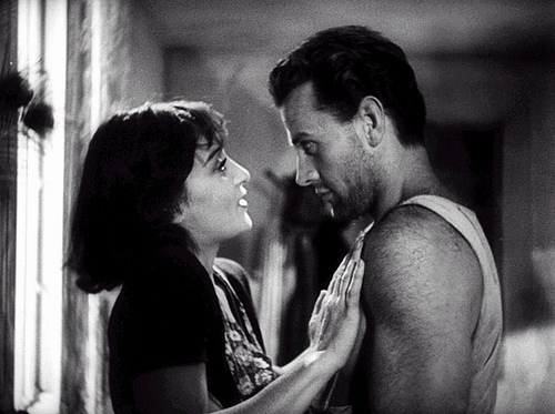 Clara Calamai and Massimo Girotti in Luchino Visconti’s film ‘Ossessione’, 1943, via Wikimedia Commons