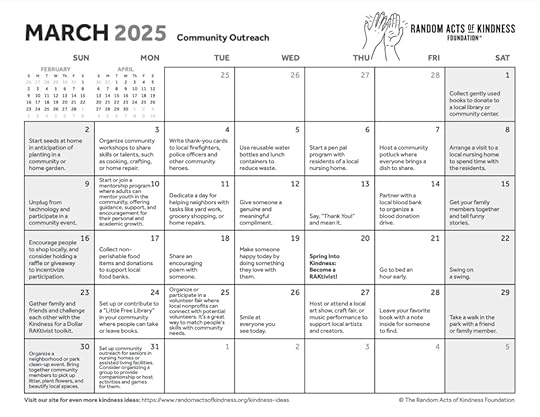 Random Acts of Kindness Foundation's suggestions for March