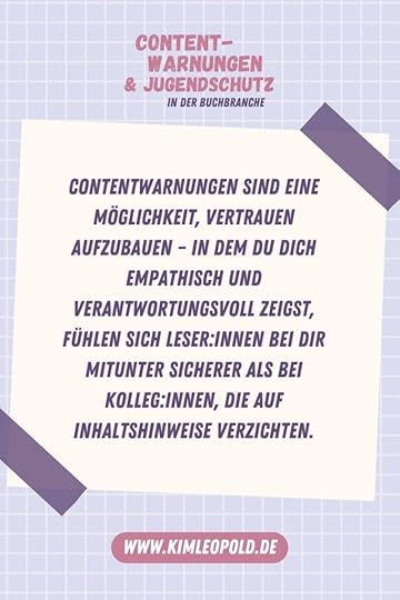 Contentwarnungen und Jugendschutz in der Buchbranche Kim Leopold Zitat 1