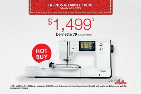 HOT BUY! Save 44% Off bernette 79 Sewing, Quilting, & Embroidery Machine at ShopNZP.com from Nancy Zieman Productions