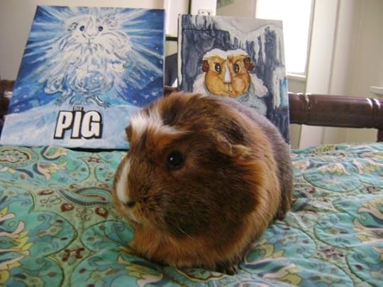 Rachel E Smith guinea pig paintings and guinea pig Peregrine