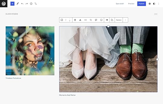 a screenshot of a small business website in the WordPress editor